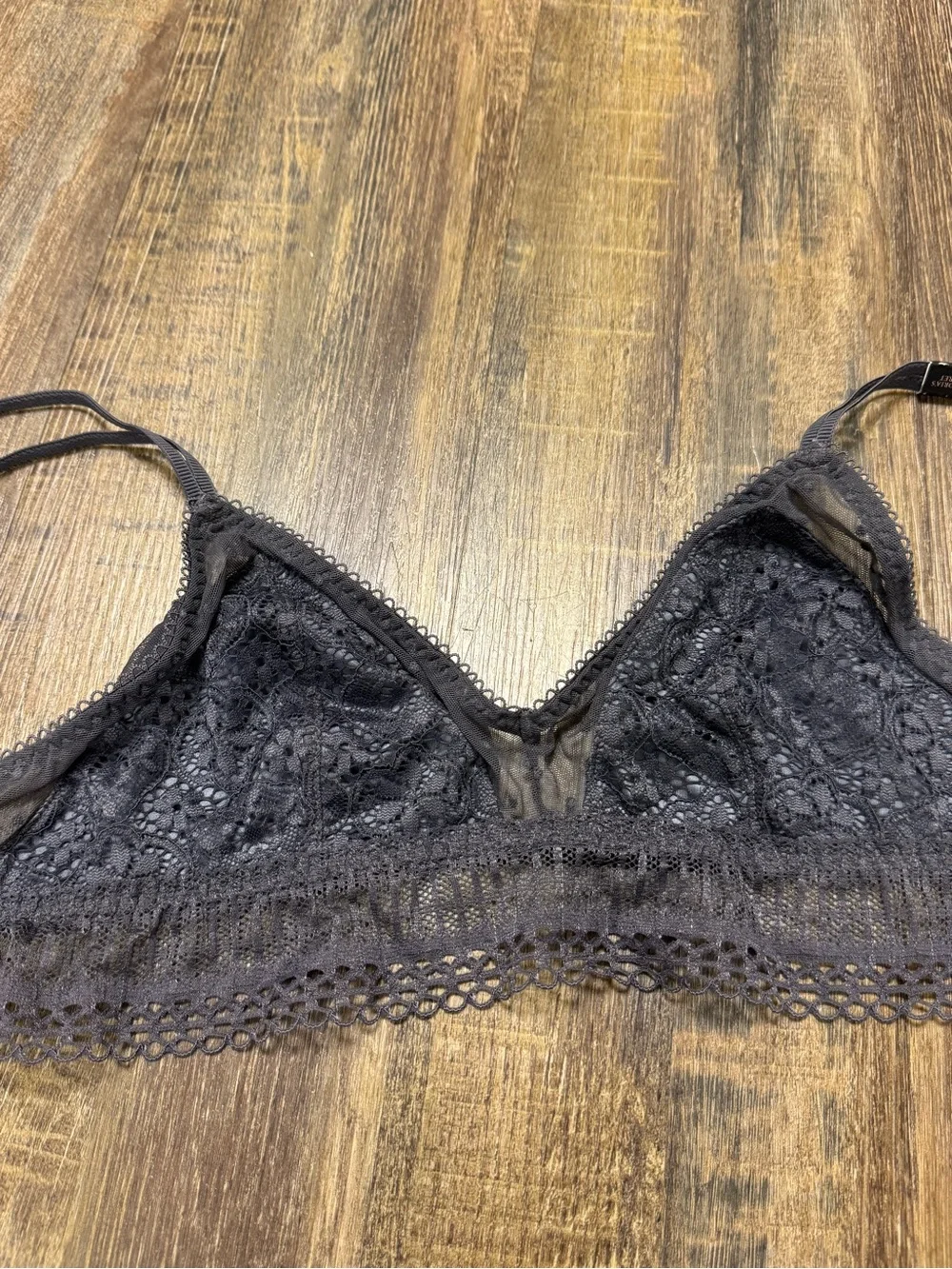Victoria’s Secret Lace‎ Bralette with Sheer Panels - Gray